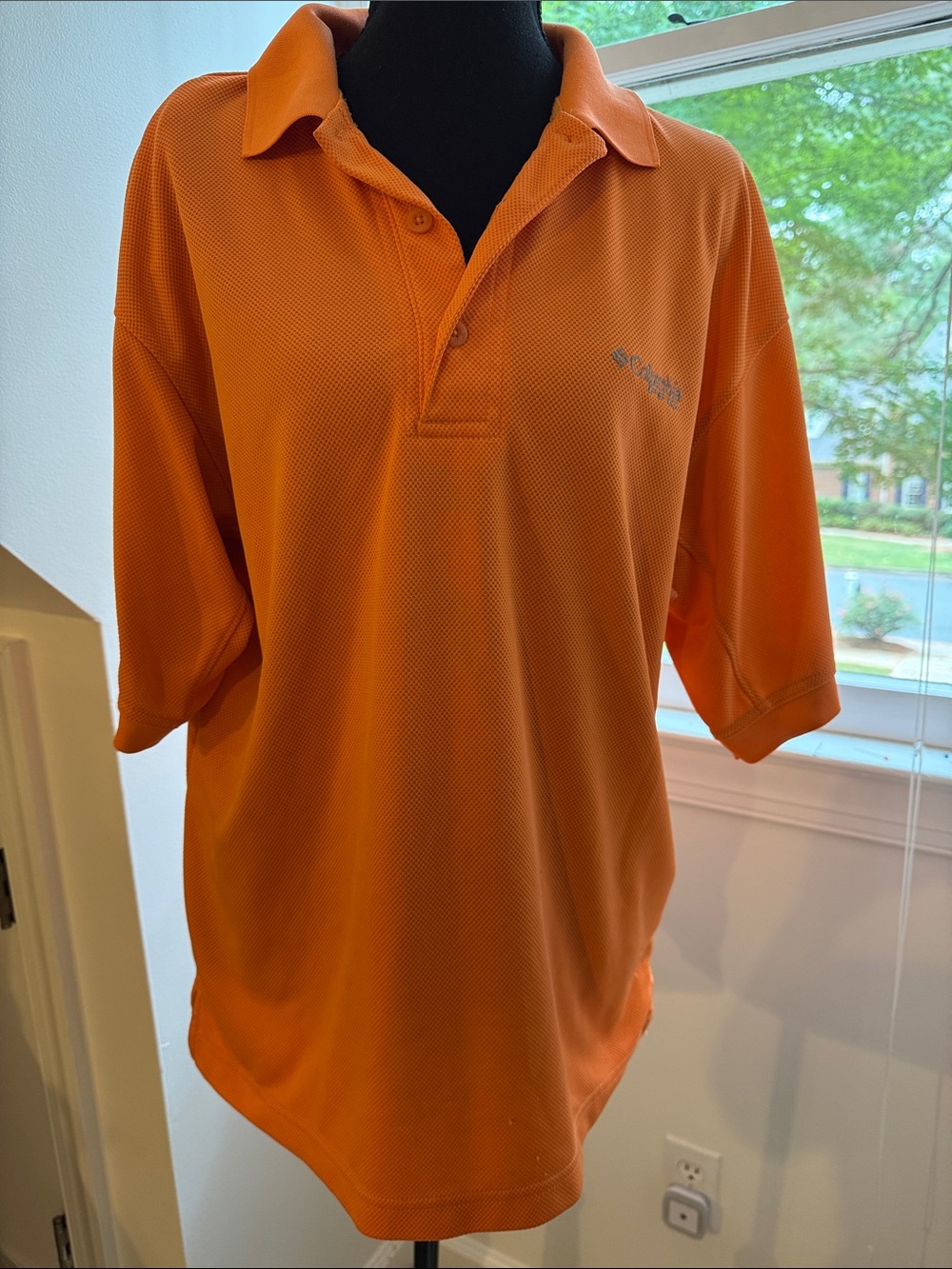 PFG Men's Orange Short-Sleeve Polo Shirt - Columbia